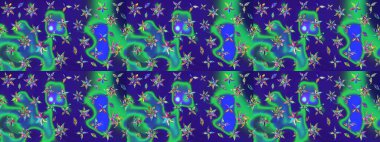 El çizimi Raster çizimi. Parlak elementlerin. Çizim çiçek deseni duvar kağıdı, web sitesi arkaplanı, paket kağıdı, davetiye, broşür, pankart veya web sitesi için kullanılabilir.