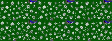 Raster illüstrasyonu. Yeşil ve nötr renklere karalamalar çizilmiş çiçek deseni.