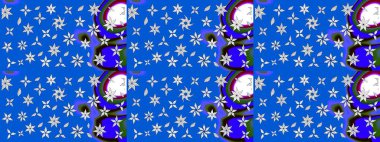 Süslü kumaş deseni. Çiçekli çiçek deseni, suluboya. Raster deseni.