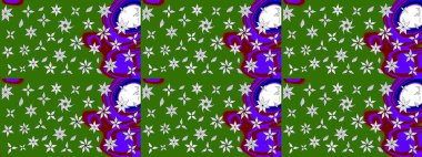 Yeşil ve nötr renklerde çiçekler. Raster illüstrasyonu. Çiçek süslemeli çizim deseni.