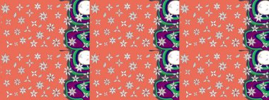 Küçük çiçekli şirin bir desen. Çiçek ve yapraklı çiçek deseni. Raster illüstrasyonu.