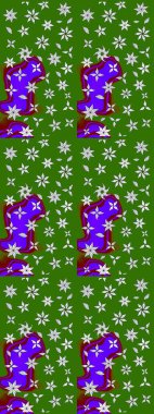 Renkli Yaz Temalı eskiz kalıbı. Yeşil renkli çiçekler. Düz Çiçek Elementleri Tasarımı. Raster illüstrasyonunda çiçek deseni çizimi.