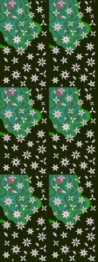 Gri renklerde. 3D çiçekler, eskiz. Raster illüstrasyonu.