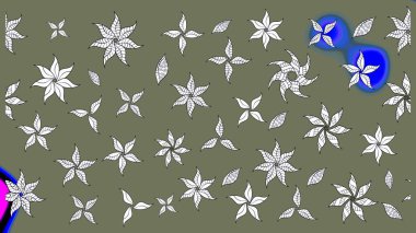 Çiçek kolajı. Raster deseni. Doğa. Çiçek arkaplan. Çiçek kompozisyonu. - Yeşil çiçekler. Küçük çiçekte güzel desen var..