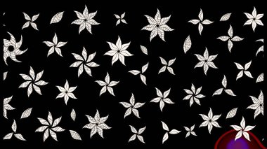 Siyah renkli çiçekler. Çizim çiçek deseni duvar kâğıdı olarak kullanılabilir. Raster illüstrasyonu.