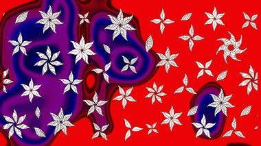 Kumaş, duvar kağıdı ve kağıt üzerine baskı yapmak için gelişen arka plan. Raster illüstrasyonu. Moda arka planında parlak buketler. Eski usul küçük çiçekli şirin bir eskiz deseni..