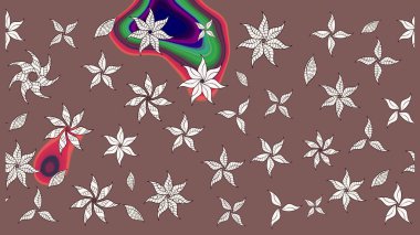 Küçük çiçekteki sevimli çiçek deseni. Kahverengi renkte çiçekler.