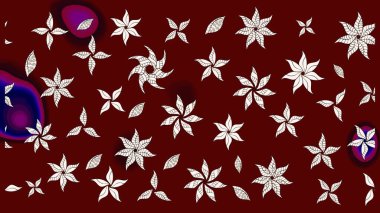 Hediye ambalaj kağıdı, tebrik kartları, posterler ve pankart tasarımı. Raster düz çiçek çizim deseni. Kırmızı renkte çiçekler.