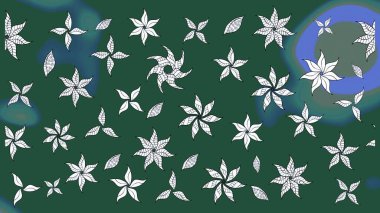 Renkli Yaz Temalı eskiz kalıbı. Modaya uygun kumaş deseni. Düz Çiçek Elementleri Tasarımı. Sevimli çiçek raster deseni.