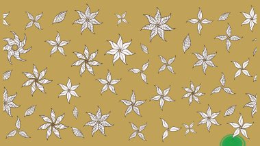 Sarı renkli çiçekler. Doodle tarzı. Elle çizilmiş sonbahar çiçeği deseni. Tekstil ve kapak tasarımı için mükemmel. Renkli sarı çizim deseni.