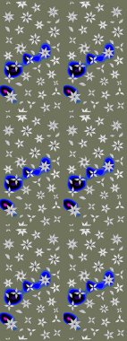 Raster Hip kumaş deseni. Eskiz Vintage Çiçek Deseni.