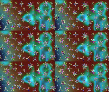 Düz Çiçek Elementleri Tasarımı. Yeşil renkli çiçekler. Renkli Yaz Temalı eskiz kalıbı. Raster illüstrasyonunda çiçek deseni çizimi.