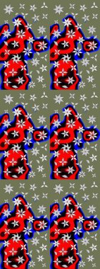 Raster Şirin kumaş deseni. Düz Çiçek Elementleri Tasarımı. Renkli Bahar Teması eskiz kalıbı. Eskiz klasiği.