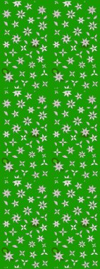 Çiçekli eskiz çizimi. Düz Çiçek Elementleri Tasarımı. Renkli Yaz Temalı eskiz kalıbı. Yeşil renkte çiçekler.