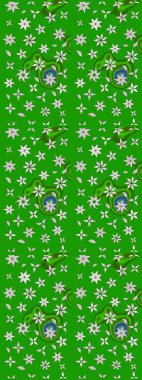 Yeşil renkli çiçekler. Raster düz çiçek çizim deseni. Tasarım hediye paketi, tebrik kartları, posterler ve afiş tasarımı.