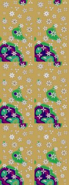 Sarı renklere karalamalar çizilmiş çiçek deseni. Raster illüstrasyonu.