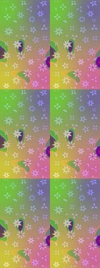 Raster illüstrasyonundaki çiçek desenli çizim. Düz Çiçek Elementleri Tasarımı. Renkli Yaz Temalı eskiz kalıbı. Tarafsız renklerde çiçekler.