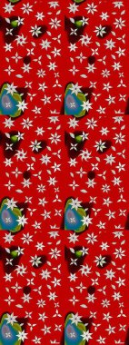 Çiçek desenli eskiz. Kırmızı renkte çiçekler. Tişört baskısı için çiçek boyama rasteriName.