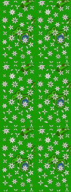 Yeşil renkli çiçekler. Raster düz çiçek çizim deseni. Tasarım hediye paketi, tebrik kartları, posterler ve afiş tasarımı.