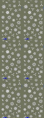 Klasik taslak çizimi. Çiçek yeşili eskiz deseni. Raster çiçek izi..