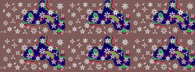 Düz Çiçek Elementleri Tasarımı. Çiçekli çizim şekli. Kahverengi renkli çiçekler. Renkli Bahar Teması çizim şablonu.