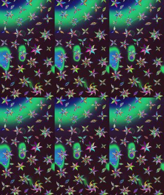 Renkli Bahar Teması eskiz kalıbı. Süslü kumaş deseni. Düz Çiçek Elementleri Tasarımı. Raster illüstrasyonunda çiçek deseni çizimi.