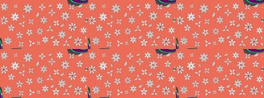 Çiçekli el çizimi çizimi deseni. Modern gelişim turuncu raster arka plan duvar kâğıdı illüstrasyonu klasik çizgili iz sürme desenli çiçekler, çiçekli süsler.