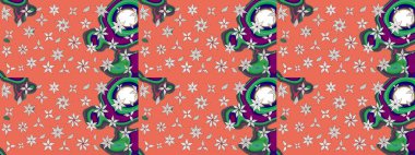 Eski usul küçük çiçekli şirin bir eskiz deseni. Moda arka planında parlak buketler. Kumaş, duvar kağıdı ve kağıt üzerine baskı yapmak için gelişen arka plan. Raster illüstrasyonu.