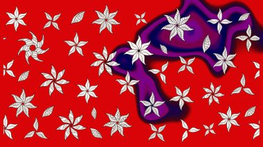 Suluboya çiçekli çiçek deseni. Kırmızı renkte güzel bir tekstil. Raster illüstrasyonu.