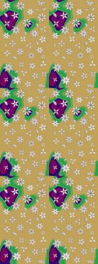 Sevimli çiçek raster deseni. Düz Çiçek Elementleri Tasarımı. Renkli Yaz Temalı eskiz kalıbı. Sarı ve nötr renkte çiçekler.