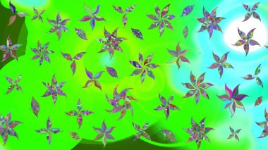 Raster Güzel kumaş deseni. Raster suluboya deseni, narin çiçekler, yeşil çiçekler, tebrik kartı şablonu..