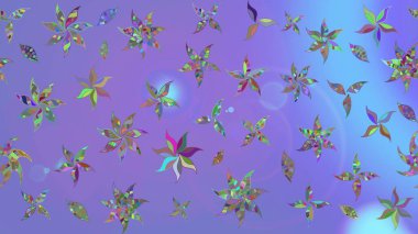 Çiçek desenli çizim. Raster illüstrasyonu. Asya tekstil tarzında. Raster illüstrasyonu. Mor renkte çiçekler.