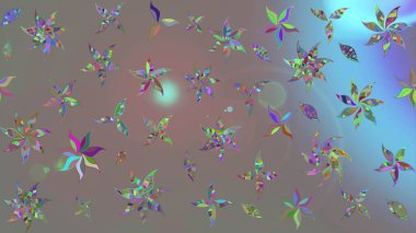 Renkli Bahar Teması eskiz kalıbı. Gri renkli, zarif çiçek buketli suluboya. Raster illüstrasyonu. Düz Çiçek Elementleri Tasarımı.