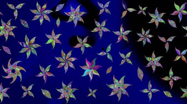 Çiçek desenli çizim. Güzel kumaş deseni. Renkli Bahar Teması eskiz kalıbı. Raster illüstrasyonu. Düz Çiçek Elementleri Tasarımı. Asya tekstil tarzında.