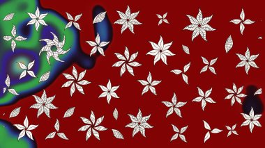 Raster deseni. Organik elementler. Suluboya etkisi. Botanik çizim deseni.