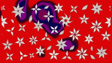 Çiçekli güzel suluboya desen. Raster illüstrasyonu. Kırmızı ve nötr renklerde.