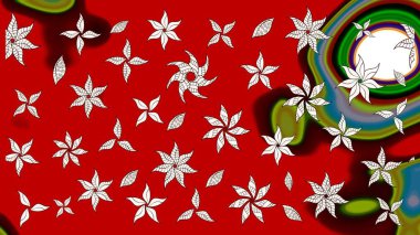 Çiçek kırmızısı ve nötr çizim deseni. Raster Yumuşak kumaş deseni. Klasik taslak çizimi. Raster çiçek izi..