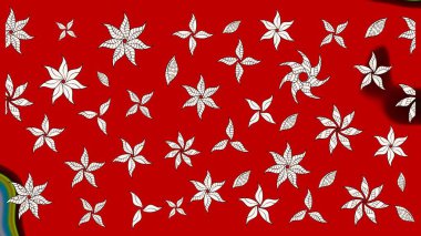 Vadinin çiçekleri kırmızı ve nötr renklerde. Raster çiçek desenleri çiziyor..