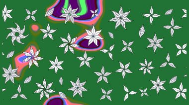 Küçük çiçekli şirin bir desen. Çiçek ve yapraklı çiçek deseni. Raster illüstrasyonu.