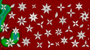 Kırmızı ve nötr el çizimi. Raster deseni. Karalama çiçekleri çizim kalıbı. Sanat esinlenilmiş ve nötr stil çiçekler ve arkaplan bırakıyor.