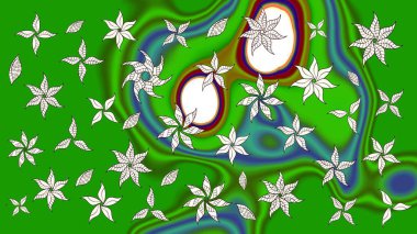 Güzel kumaş deseni. Renkli Bahar Teması eskiz kalıbı. Düz Çiçek Elementleri Tasarımı. Raster illüstrasyonunda çiçek deseni çizimi.