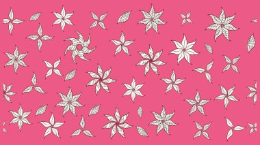 Çiçek desenli raster, pembe ve nötr çizgi grafik desenli soyut raster arkaplan. Modern stil dokusu.