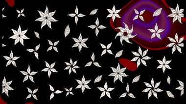 Düz Çiçek Elementleri Tasarımı. Siyah ve nötr renklerde çiçekler. Renkli Bahar Teması eskiz kalıbı. Sevimli çiçek raster deseni.