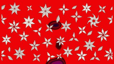 Şatafatlı bahar bahçesi dokusu. Çiçek deseni. Kırmızı ve nötr renklerde çiçekler. Kırmızı ve nötr renkler üzerine çiçek çizimi. Raster illüstrasyonu.