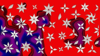 Küçük çiçekte güzel bir desen. Motley illüstrasyonu. Kırmızı ve tarafsız çiçekli bahar çiçekleri. Küçük renkli çiçekler. Moda baskıları için zarif bir şablon.