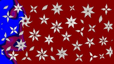 Hediye ambalaj kağıdı, tebrik kartları, posterler ve pankart tasarımı. Kırmızı ve nötr renklerde çiçekler. Raster düz çiçek çizim deseni.