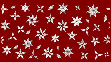 Küçük çiçekli basit bir çiçek çizimi. Moda baskısı, albüm, ambalaj kağıdı ve duvar kağıdı için zarif dekoratif süslemeler. Raster illüstrasyonu. Kırmızı ve nötr renklerde şirin çiçekler.