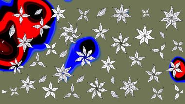 Raster illüstrasyonu. Tekstil veya kitap kapakları, imalat, duvar kağıtları, baskı, hediye paketi ve yapıştırma kitabı için çiçek eskizi geçmişi. Küçük ölçekli çiçeklerdeki basit sevimli desen.