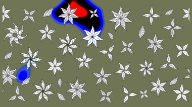 Küçük yeşil beyaz desenli, çiçekli oldukça eski bir besin torbası. Millefleur 'lar. Tekstil, kumaş, kapaklar, duvar kağıtları, baskı, paket, koleksiyon defteri, örgü, dekupaj için çiçek arkaplanı..