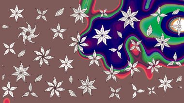 Raster illüstrasyonu. Tekstil veya kitap kapakları, imalat, duvar kağıtları, baskı, hediye paketi ve yapıştırma kitabı için çiçek eskizi geçmişi. Küçük ölçekli çiçeklerdeki basit sevimli desen.